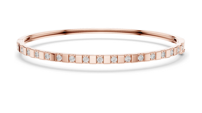 0.51 CT Lab Diamond Bangle Bracelet | Square Setting | 18KT, 14KT, 10KT Gold & 925 Silver | Rose, Yellow, White Gold Options | Luxury Fine Jewelry