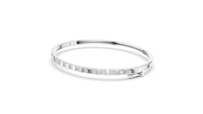 0.51 CT Lab Diamond Bangle Bracelet | Square Setting | 18KT, 14KT, 10KT Gold & 925 Silver | Rose, Yellow, White Gold Options | Luxury Fine Jewelry