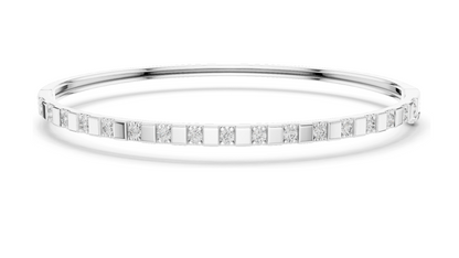 0.51 CT Lab Diamond Bangle Bracelet | Square Setting | 18KT, 14KT, 10KT Gold & 925 Silver | Rose, Yellow, White Gold Options | Luxury Fine Jewelry