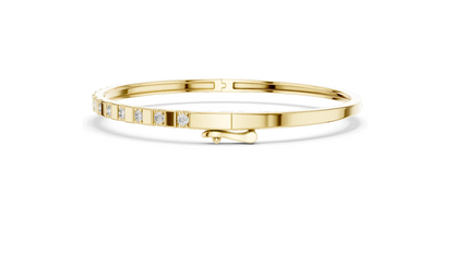 0.51 CT Lab Diamond Bangle Bracelet | Square Setting | 18KT, 14KT, 10KT Gold & 925 Silver | Rose, Yellow, White Gold Options | Luxury Fine Jewelry
