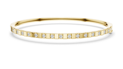 0.51 CT Lab Diamond Bangle Bracelet | Square Setting | 18KT, 14KT, 10KT Gold & 925 Silver | Rose, Yellow, White Gold Options | Luxury Fine Jewelry