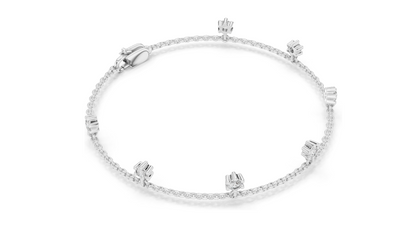 0.77 CT Lab Diamond Dainty Floral Cut Bracelet | CVD VVS–VS EF Diamonds | 18KT, 14KT, 10KT Gold & 925 Silver with Moissanite | Rose, Yellow, White Gold Options | Elegant Fine Jewelry