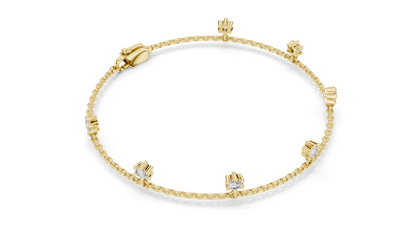 0.77 CT Lab Diamond Dainty Floral Cut Bracelet | CVD VVS–VS EF Diamonds | 18KT, 14KT, 10KT Gold & 925 Silver with Moissanite | Rose, Yellow, White Gold Options | Elegant Fine Jewelry