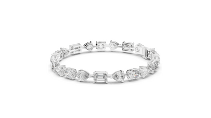 15.48 CT Lab VVS-VS EF Diamond Tennis Bracelet | Oval, Pear, Emerald Cut | 10KT, 14KT, 18KT Gold & 925 Silver | Moissanite, Rose, Yellow, White Gold Options