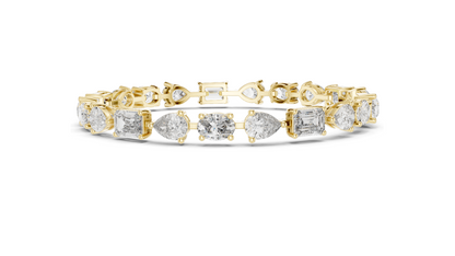 15.48 CT Lab VVS-VS EF Diamond Tennis Bracelet | Oval, Pear, Emerald Cut | 10KT, 14KT, 18KT Gold & 925 Silver | Moissanite, Rose, Yellow, White Gold Options
