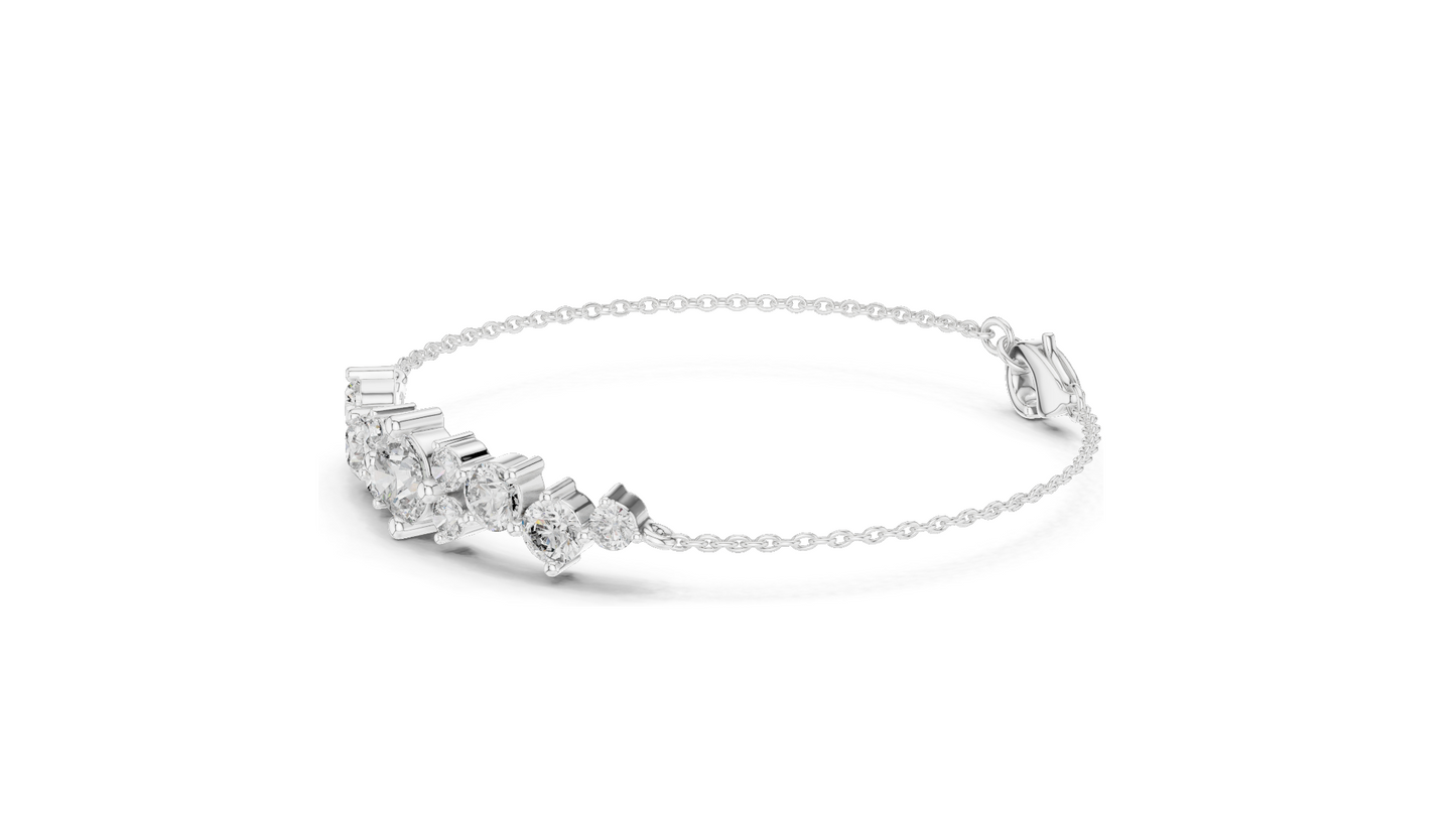 3.03 CT Lab Diamond Bracelet | Round Brilliant Cut | 18KT, 14KT, 10KT Gold & 925 Silver | Rose, Yellow, White Gold Options | Luxury Fine Jewelry