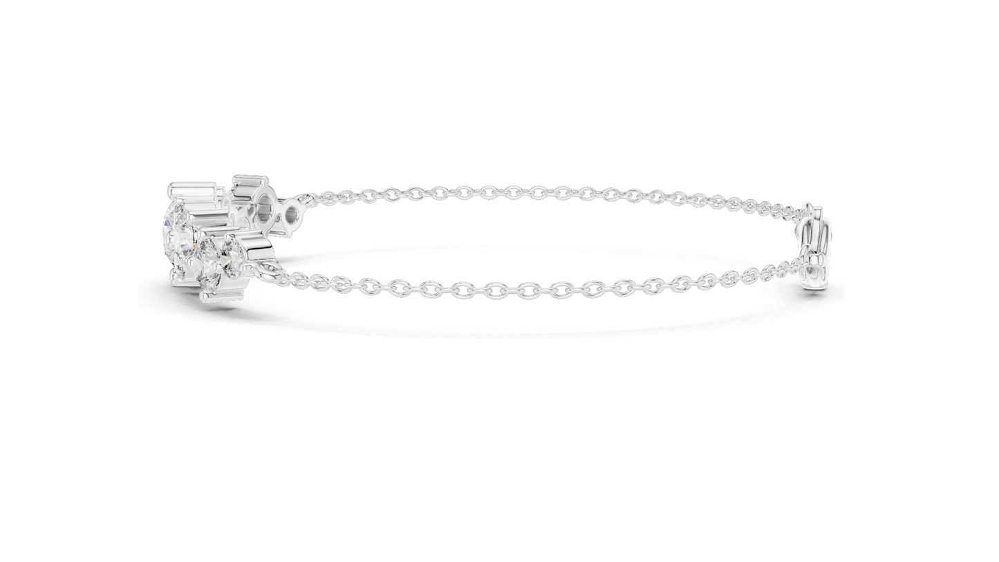3.03 CT Lab Diamond Bracelet | Round Brilliant Cut | 18KT, 14KT, 10KT Gold & 925 Silver | Rose, Yellow, White Gold Options | Luxury Fine Jewelry