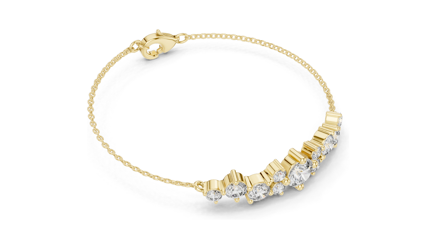 3.03 CT Lab Diamond Bracelet | Round Brilliant Cut | 18KT, 14KT, 10KT Gold & 925 Silver | Rose, Yellow, White Gold Options | Luxury Fine Jewelry