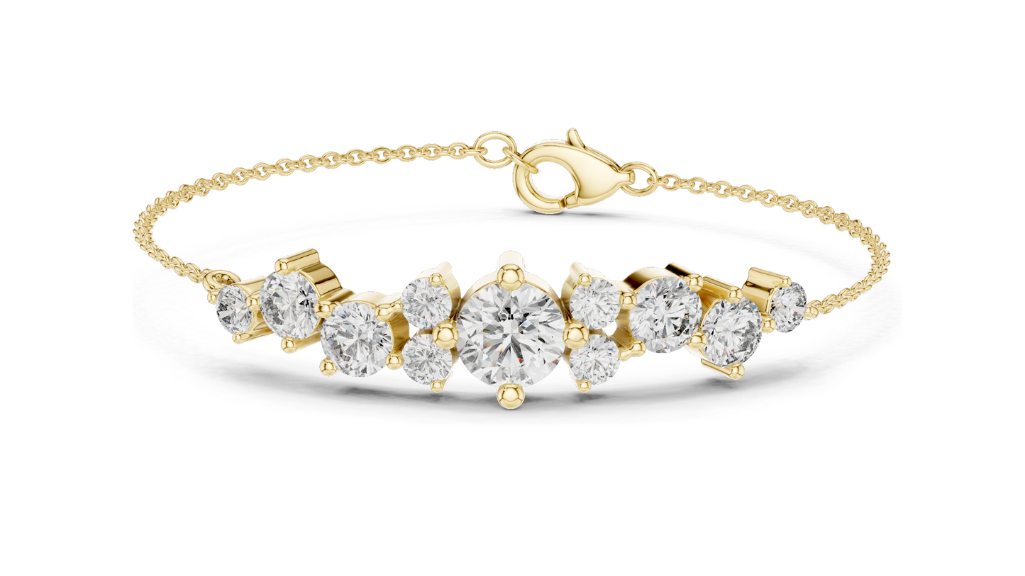 3.03 CT Lab Diamond Bracelet | Round Brilliant Cut | 18KT, 14KT, 10KT Gold & 925 Silver | Rose, Yellow, White Gold Options | Luxury Fine Jewelry