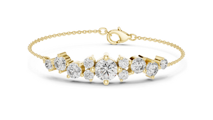 3.03 CT Lab Diamond Bracelet | Round Brilliant Cut | 18KT, 14KT, 10KT Gold & 925 Silver | Rose, Yellow, White Gold Options | Luxury Fine Jewelry