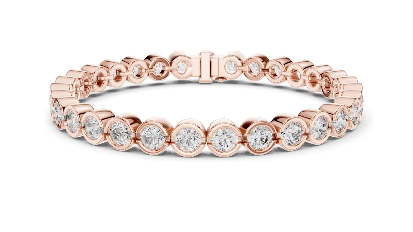 9.3 CT Lab Diamond Tennis Bracelet | Round Cut VVS-VS EF CVD Diamonds | 18KT, 14KT, 10KT Gold & 925 Silver | Moissanite Option | Rose, Yellow, White Gold