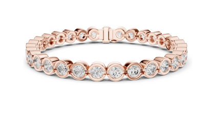 9.3 CT Lab Diamond Tennis Bracelet | Round Cut VVS-VS EF CVD Diamonds | 18KT, 14KT, 10KT Gold & 925 Silver | Moissanite Option | Rose, Yellow, White Gold