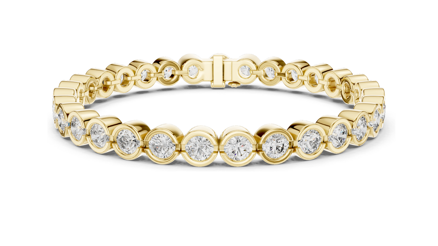 9.3 CT Lab Diamond Tennis Bracelet | Round Cut VVS-VS EF CVD Diamonds | 18KT, 14KT, 10KT Gold & 925 Silver | Moissanite Option | Rose, Yellow, White Gold