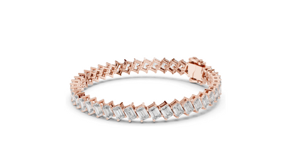 7.52 CT Lab Grown Diamond Tennis Bracelet | Emerald Cut | 18KT, 14KT, 10KT Gold & 925 Silver | Rose, Yellow, White Gold Options | Luxury Fine Jewelry