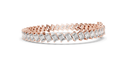 7.52 CT Lab Grown Diamond Tennis Bracelet | Emerald Cut | 18KT, 14KT, 10KT Gold & 925 Silver | Rose, Yellow, White Gold Options | Luxury Fine Jewelry