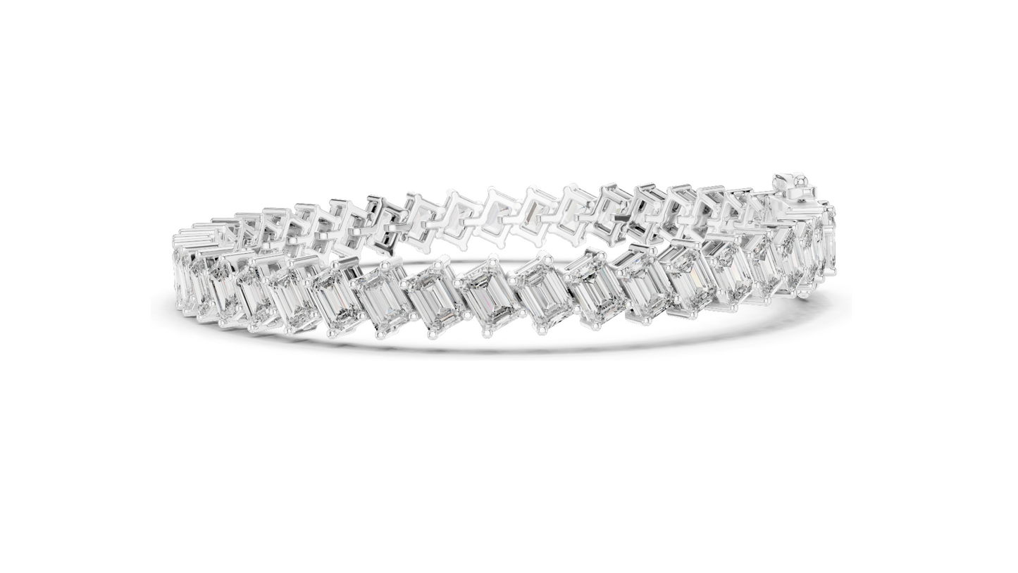 7.52 CT Lab Grown Diamond Tennis Bracelet | Emerald Cut | 18KT, 14KT, 10KT Gold & 925 Silver | Rose, Yellow, White Gold Options | Luxury Fine Jewelry