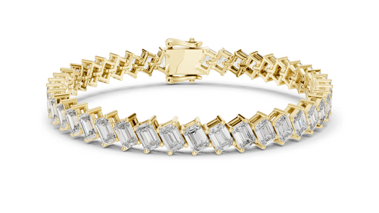7.52 CT Lab Grown Diamond Tennis Bracelet | Emerald Cut | 18KT, 14KT, 10KT Gold & 925 Silver | Rose, Yellow, White Gold Options | Luxury Fine Jewelry