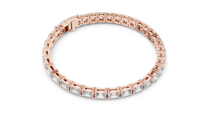 12.6 CT Lab Diamond Tennis Bracelet | Emerald & Round Brilliant Cut | VVS–VS EF CVD | 10KT, 14KT, 18KT Gold & 925 Silver | Rose, Yellow, White Gold Options | Luxury Fine Jewelry