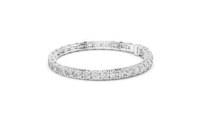 12.6 CT Lab Diamond Tennis Bracelet | Emerald & Round Brilliant Cut | VVS–VS EF CVD | 10KT, 14KT, 18KT Gold & 925 Silver | Rose, Yellow, White Gold Options | Luxury Fine Jewelry