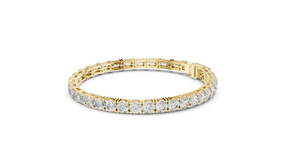 12.6 CT Lab Diamond Tennis Bracelet | Emerald & Round Brilliant Cut | VVS–VS EF CVD | 10KT, 14KT, 18KT Gold & 925 Silver | Rose, Yellow, White Gold Options | Luxury Fine Jewelry