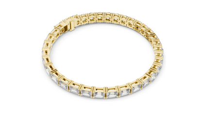 12.6 CT Lab Diamond Tennis Bracelet | Emerald & Round Brilliant Cut | VVS–VS EF CVD | 10KT, 14KT, 18KT Gold & 925 Silver | Rose, Yellow, White Gold Options | Luxury Fine Jewelry