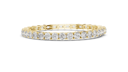 12.6 CT Lab Diamond Tennis Bracelet | Emerald & Round Brilliant Cut | VVS–VS EF CVD | 10KT, 14KT, 18KT Gold & 925 Silver | Rose, Yellow, White Gold Options | Luxury Fine Jewelry