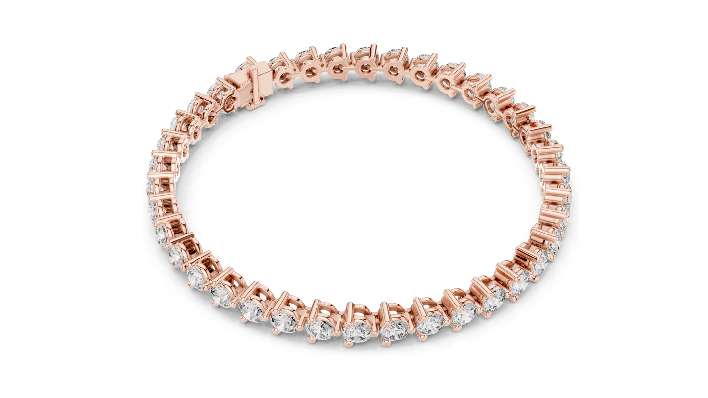 7.98 CT Lab-Created Diamond Tennis Bracelet | Round Brilliant Cut | 18KT, 14KT, 10KT Gold & 925 Silver | Moissanite Option | Rose, Yellow, White Gold