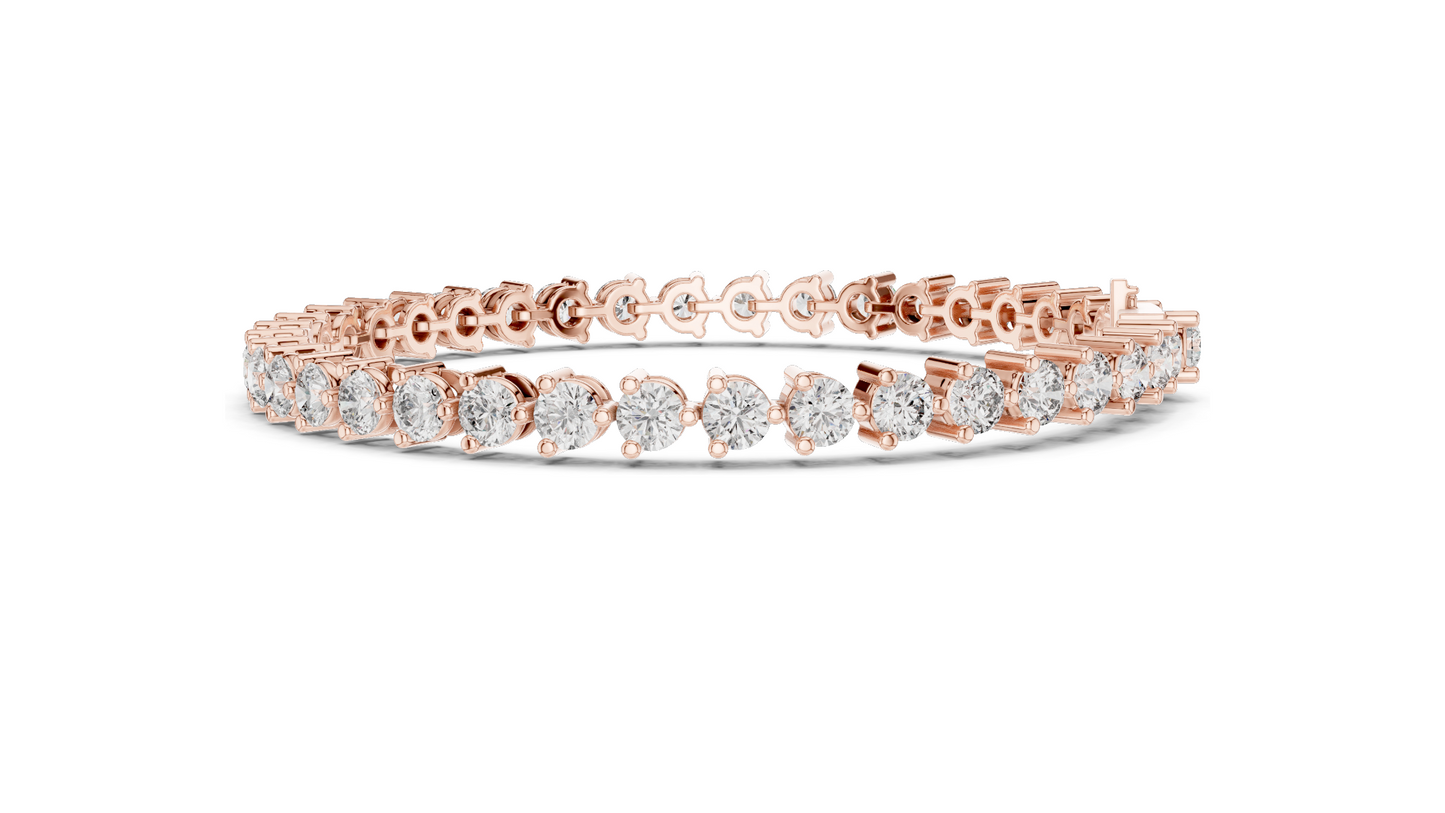 7.98 CT Lab-Created Diamond Tennis Bracelet | Round Brilliant Cut | 18KT, 14KT, 10KT Gold & 925 Silver | Moissanite Option | Rose, Yellow, White Gold
