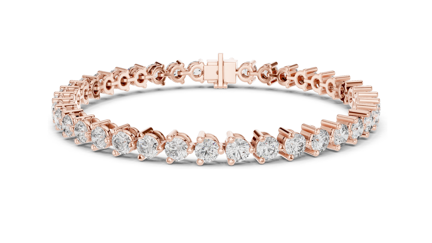 7.98 CT Lab-Created Diamond Tennis Bracelet | Round Brilliant Cut | 18KT, 14KT, 10KT Gold & 925 Silver | Moissanite Option | Rose, Yellow, White Gold