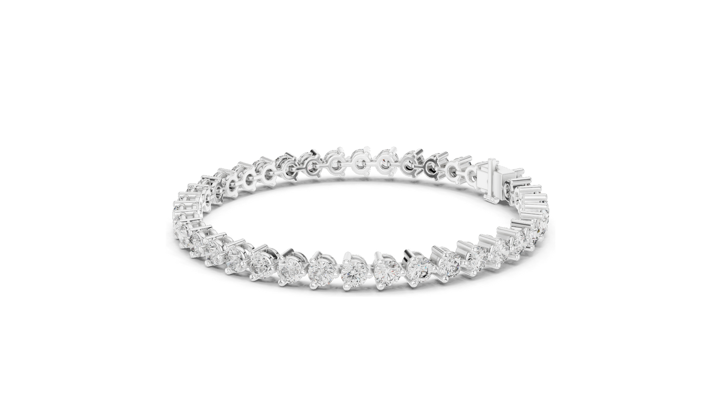 7.98 CT Lab-Created Diamond Tennis Bracelet | Round Brilliant Cut | 18KT, 14KT, 10KT Gold & 925 Silver | Moissanite Option | Rose, Yellow, White Gold