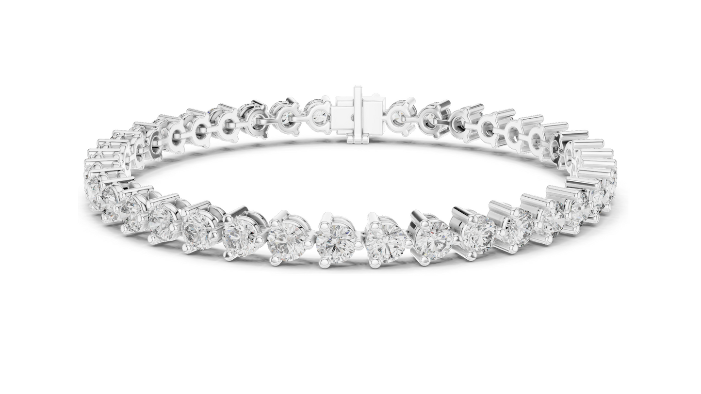 7.98 CT Lab-Created Diamond Tennis Bracelet | Round Brilliant Cut | 18KT, 14KT, 10KT Gold & 925 Silver | Moissanite Option | Rose, Yellow, White Gold