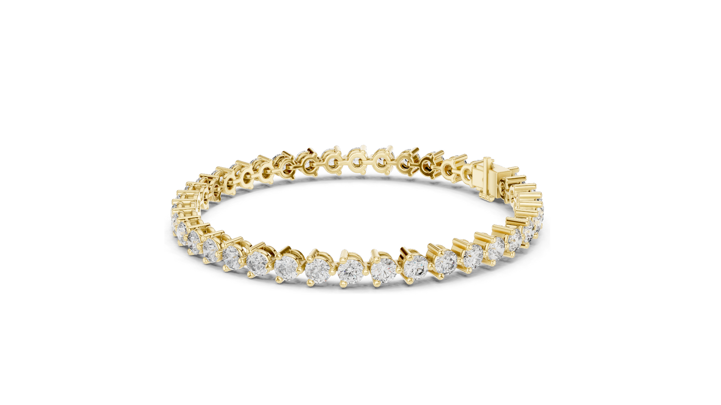 7.98 CT Lab-Created Diamond Tennis Bracelet | Round Brilliant Cut | 18KT, 14KT, 10KT Gold & 925 Silver | Moissanite Option | Rose, Yellow, White Gold
