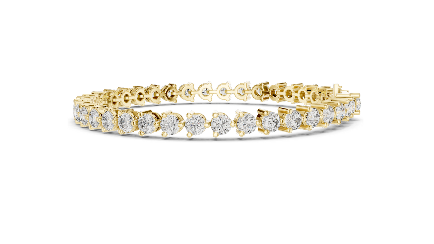 7.98 CT Lab-Created Diamond Tennis Bracelet | Round Brilliant Cut | 18KT, 14KT, 10KT Gold & 925 Silver | Moissanite Option | Rose, Yellow, White Gold