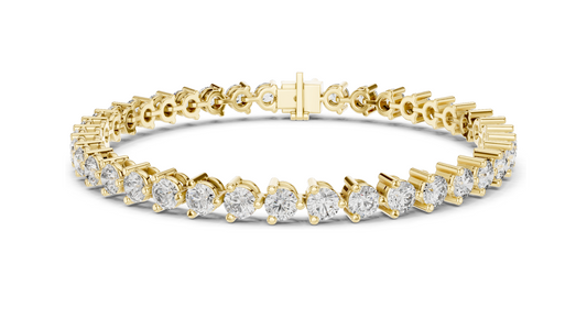 7.98 CT Lab-Created Diamond Tennis Bracelet | Round Brilliant Cut | 18KT, 14KT, 10KT Gold & 925 Silver | Moissanite Option | Rose, Yellow, White Gold
