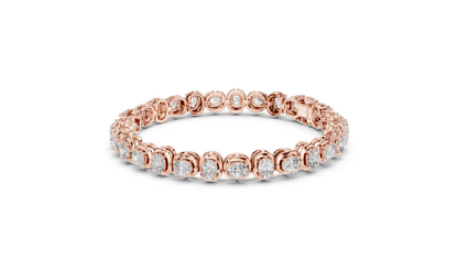 2.31 CT Lab Diamond Tennis Bangle Bracelet | Round Brilliant Cut | 10KT, 14KT, 18KT Gold & 925 Silver | Rose, Yellow, White Gold Options | Luxury Fine Jewelry