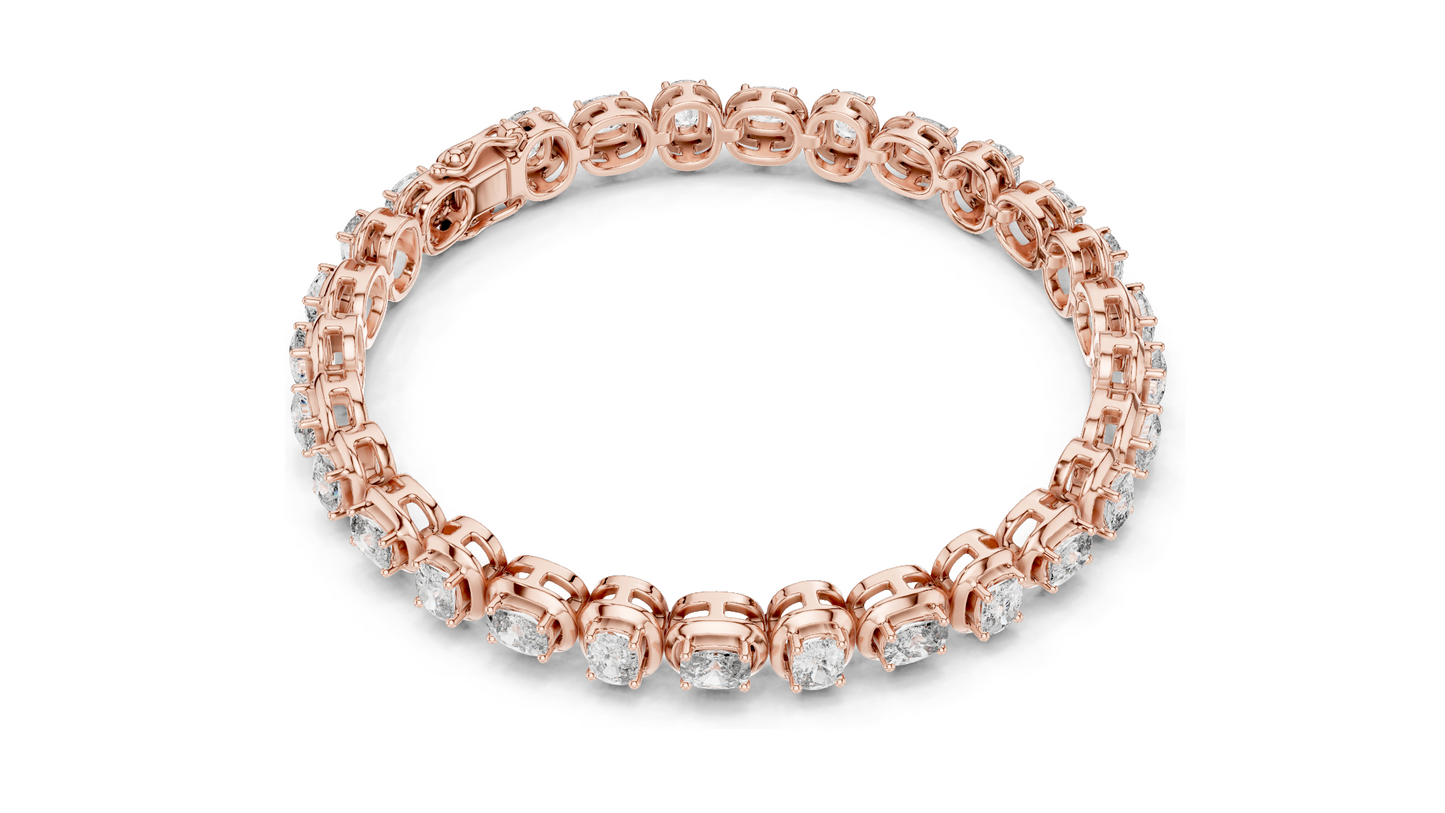 2.31 CT Lab Diamond Tennis Bangle Bracelet | Round Brilliant Cut | 10KT, 14KT, 18KT Gold & 925 Silver | Rose, Yellow, White Gold Options | Luxury Fine Jewelry