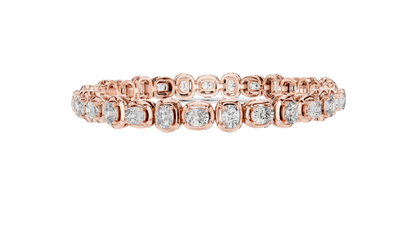 6.82 CT Lab Diamond Tennis Bracelet | Cushion Cut | 10KT, 14KT, 18KT Gold & 925 Silver | Rose, Yellow, White Gold Options | Luxury Fine Jewelry
