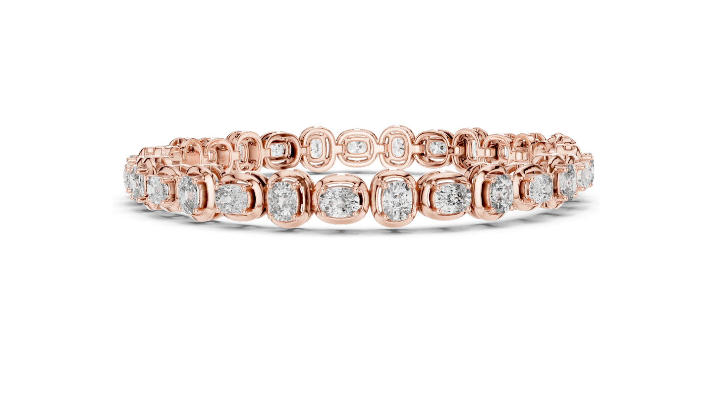 2.31 CT Lab Diamond Tennis Bangle Bracelet | Round Brilliant Cut | 10KT, 14KT, 18KT Gold & 925 Silver | Rose, Yellow, White Gold Options | Luxury Fine Jewelry
