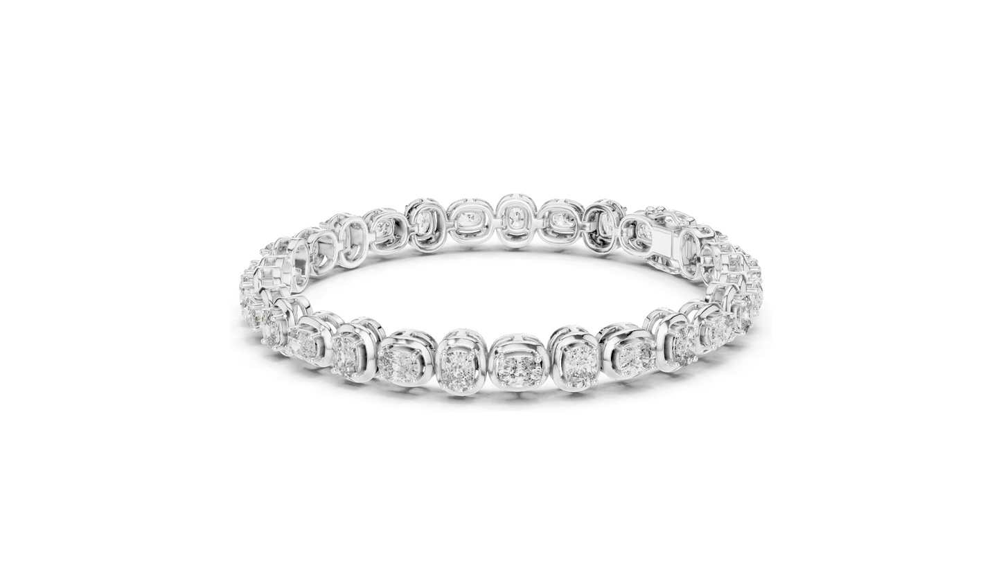 2.31 CT Lab Diamond Tennis Bangle Bracelet | Round Brilliant Cut | 10KT, 14KT, 18KT Gold & 925 Silver | Rose, Yellow, White Gold Options | Luxury Fine Jewelry