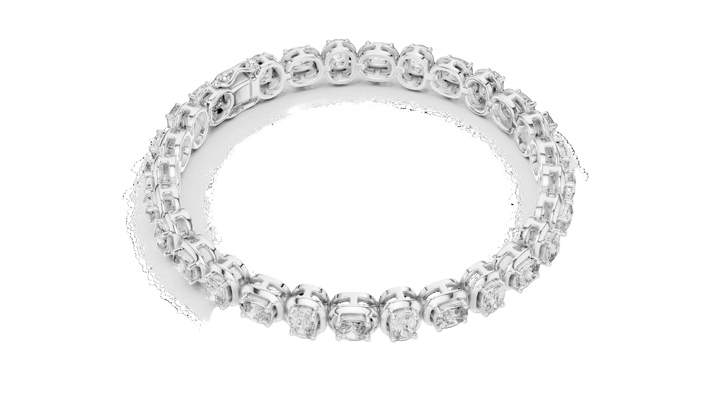 6.82 CT Lab Diamond Tennis Bracelet | Cushion Cut | 10KT, 14KT, 18KT Gold & 925 Silver | Rose, Yellow, White Gold Options | Luxury Fine Jewelry