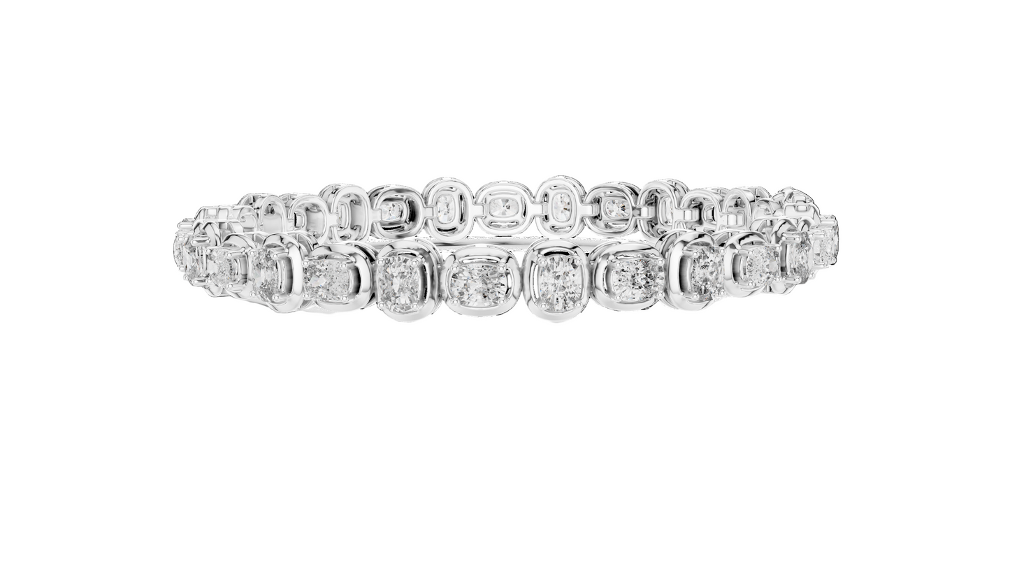 6.82 CT Lab Diamond Tennis Bracelet | Cushion Cut | 10KT, 14KT, 18KT Gold & 925 Silver | Rose, Yellow, White Gold Options | Luxury Fine Jewelry