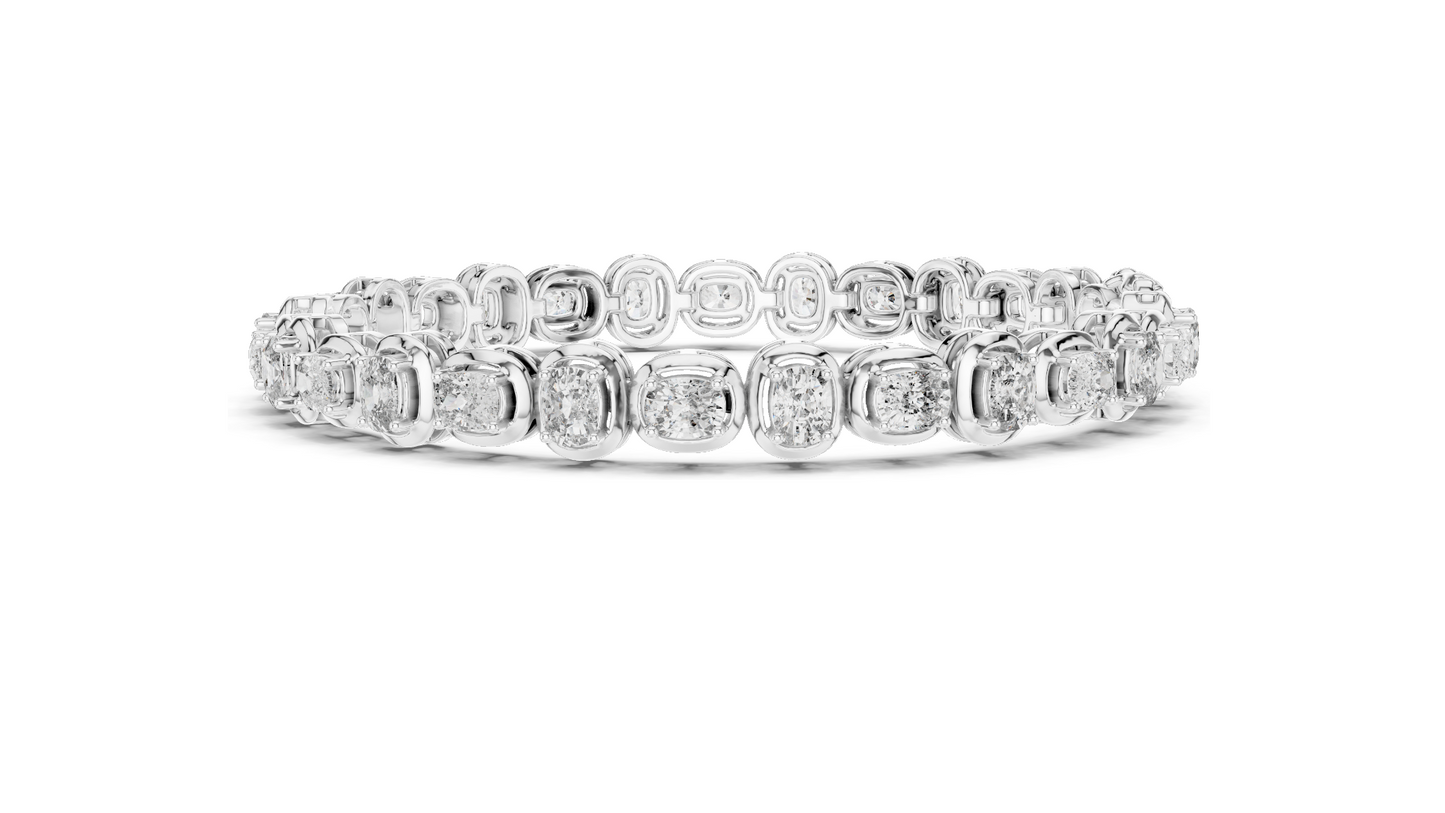 2.31 CT Lab Diamond Tennis Bangle Bracelet | Round Brilliant Cut | 10KT, 14KT, 18KT Gold & 925 Silver | Rose, Yellow, White Gold Options | Luxury Fine Jewelry