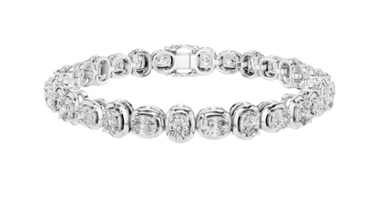 6.82 CT Lab Diamond Tennis Bracelet | Cushion Cut | 10KT, 14KT, 18KT Gold & 925 Silver | Rose, Yellow, White Gold Options | Luxury Fine Jewelry
