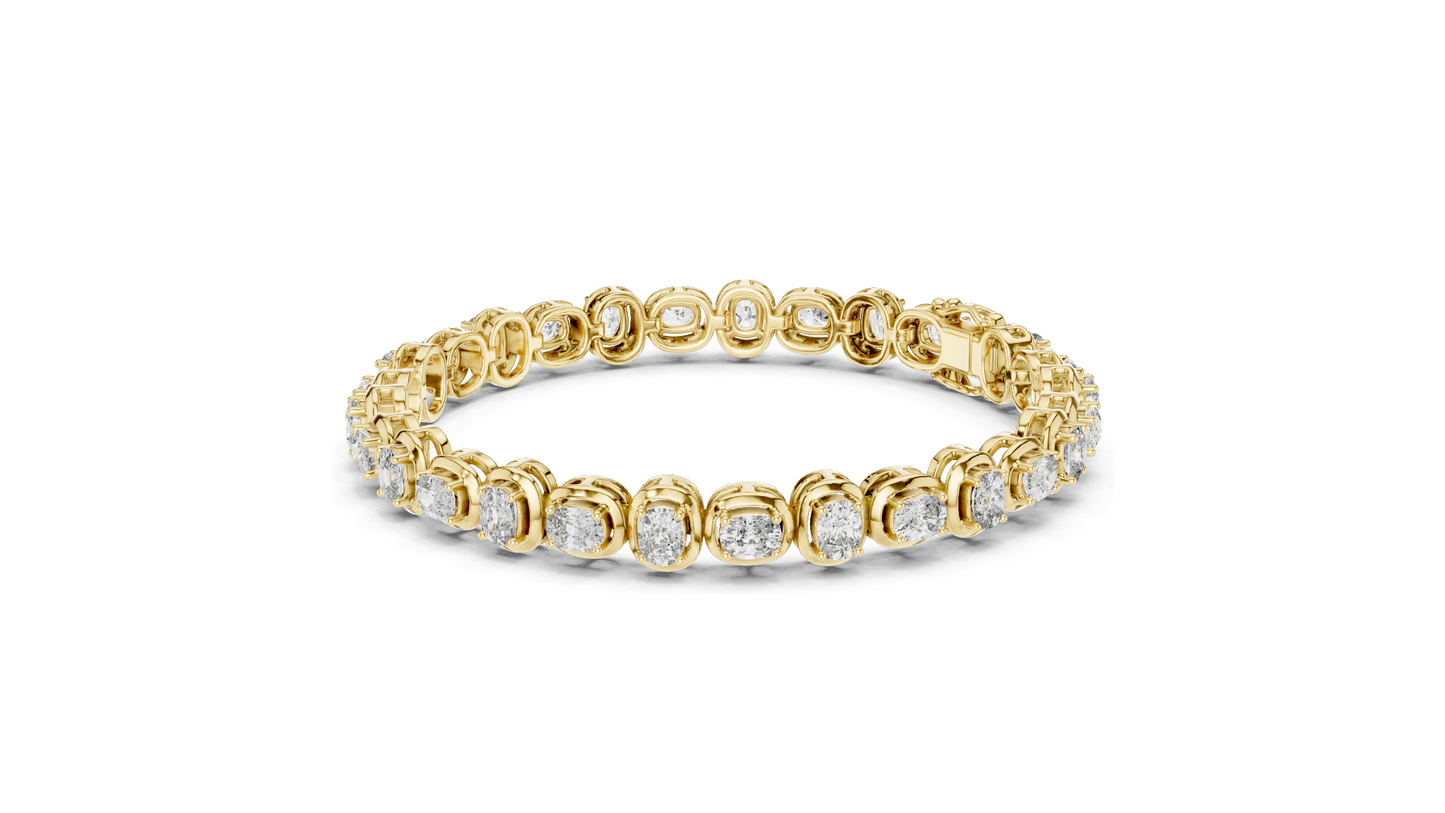 2.31 CT Lab Diamond Tennis Bangle Bracelet | Round Brilliant Cut | 10KT, 14KT, 18KT Gold & 925 Silver | Rose, Yellow, White Gold Options | Luxury Fine Jewelry