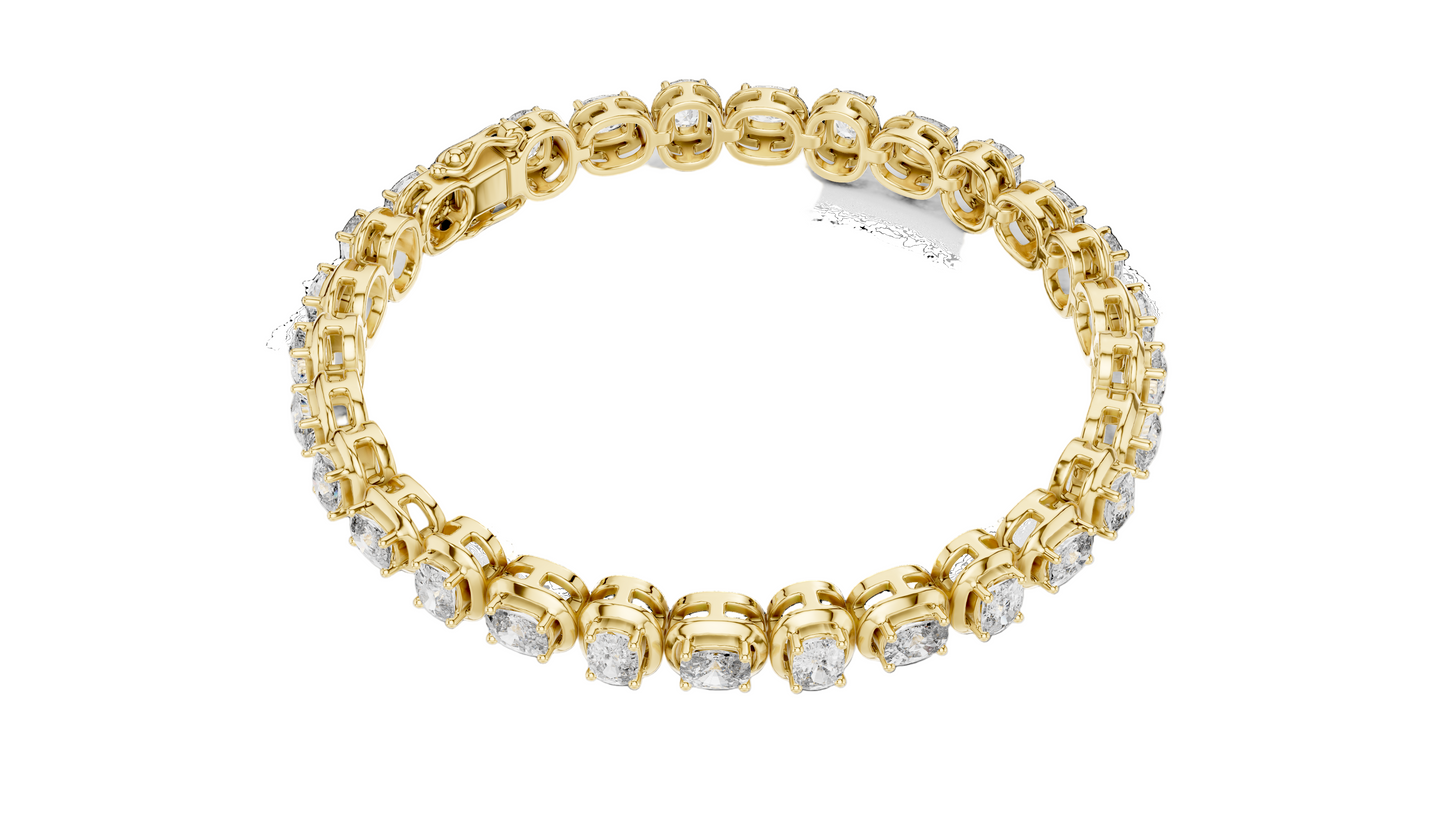 6.82 CT Lab Diamond Tennis Bracelet | Cushion Cut | 10KT, 14KT, 18KT Gold & 925 Silver | Rose, Yellow, White Gold Options | Luxury Fine Jewelry