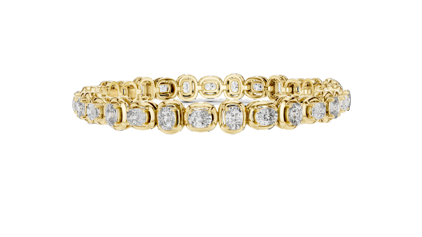 6.82 CT Lab Diamond Tennis Bracelet | Cushion Cut | 10KT, 14KT, 18KT Gold & 925 Silver | Rose, Yellow, White Gold Options | Luxury Fine Jewelry