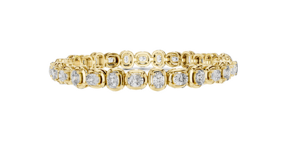 6.82 CT Lab Diamond Tennis Bracelet | Cushion Cut | 10KT, 14KT, 18KT Gold & 925 Silver | Rose, Yellow, White Gold Options | Luxury Fine Jewelry