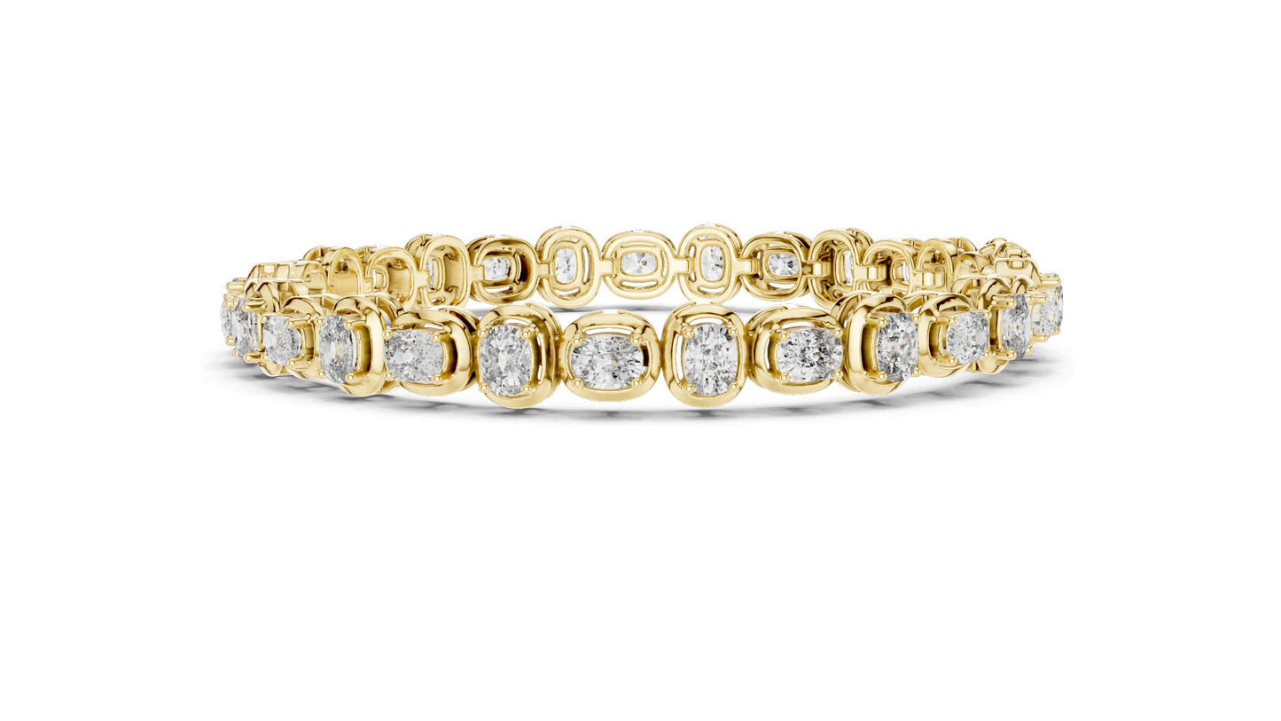 2.31 CT Lab Diamond Tennis Bangle Bracelet | Round Brilliant Cut | 10KT, 14KT, 18KT Gold & 925 Silver | Rose, Yellow, White Gold Options | Luxury Fine Jewelry