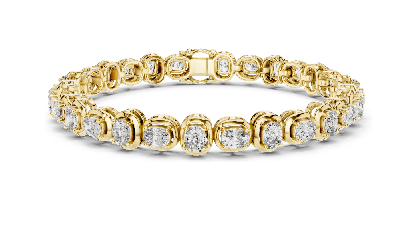 2.31 CT Lab Diamond Tennis Bangle Bracelet | Round Brilliant Cut | 10KT, 14KT, 18KT Gold & 925 Silver | Rose, Yellow, White Gold Options | Luxury Fine Jewelry