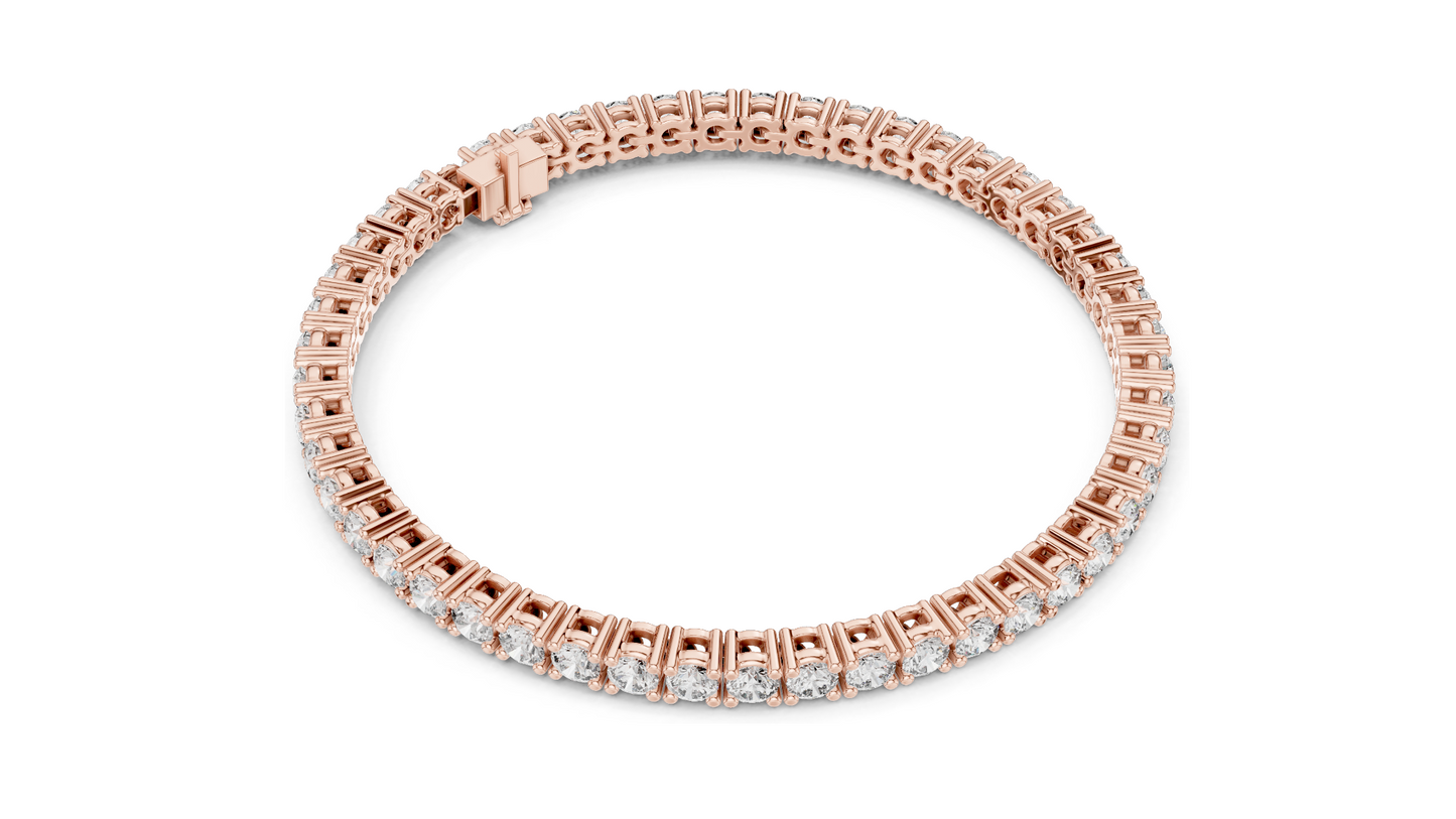 6.37 CT Lab-Grown Diamond Tennis Bracelet | VVS-VS-EF CVD Diamonds | 18KT, 14KT, 10KT Gold & 925 Silver | Rose, Yellow, White Gold Options